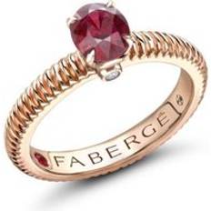 Red Rings Faberge Colours of Love 18ct Rose Gold Ruby Diamond Fluted Ring