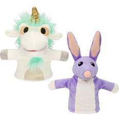 Bluey 2-Pack of Plush Unicorse and Bob Bilby Puppets Perfect Sized to Fit onto Toddler's Hands Amazon Exclusive