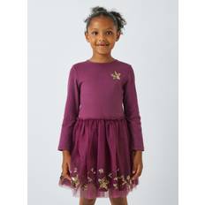 John Lewis Kids' Star Tulle Dress, Berry