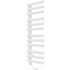 NRG Bathroom Prefilled Electric Oval Thermostatic Heated Towel 1200 x 450 mm White