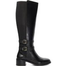 Dune London 'Tatter' Leather Knee High Boots Black