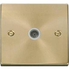 Electrical Accessories SE Home Satin Brushed Brass 1 Gang Single Coaxial TV Socket Gold One Size