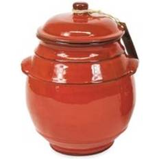 Verano Spanish Ceramics Selena Hand Dipped Glaze Dining Storage Jar 23 cm - Red Kitchen Container