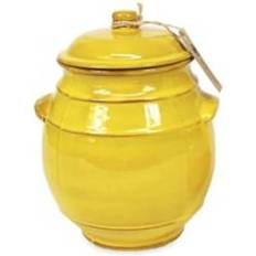 Verano Spanish Ceramics Selena Hand Dipped Glaze Dining Storage Jar 23 cm - Yellow Kitchen Container