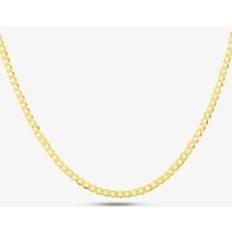 Gold Necklaces T.H.Baker 9ct Yellow Gold Flat Curb Chain SUFC-340-9Y-18
