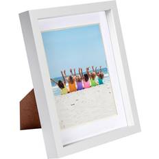 Acrylic Photo Frames Nicola Spring 8" x 10" White 3D Box 5" x 7" Photo Frame