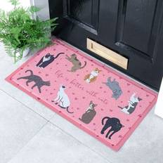Carpets & Rugs Life Is Better Cats Doormat 70 x 40 cm White
