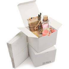 White Gift Bags Belle Vous 20 white kraft gift boxes 12x12x9cm wedding/party flat pack present boxes