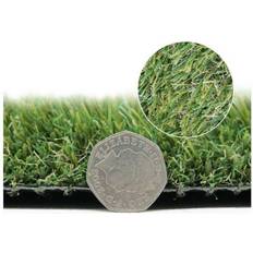 B&Q Plush Artificial Grass 45 mm Synthetic Artificial Grass For Lawn-6M 19'8" x 4M - One Size