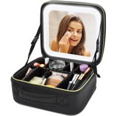 Best Makeup Cases Gr8 Home Black Cosmetic Makeup Vanity Case Make Up Storage With Light Up Mirror