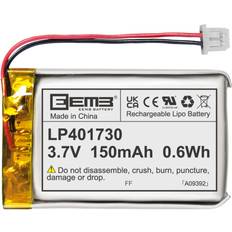 Lithium Polymer Battery 3.7V 150mAh 401730 Lipo Rechargeable Battery Pack with Wire Molex Connector for Speaker and Wireless Device- Confirm Device & Connector Polarity Before Purchase