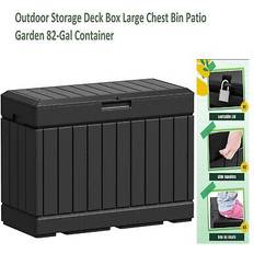 Garden & Outdoor Furniture Branded Outdoor Storage Deck Box 82-Gal Container - Black