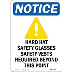 Blue Workplace Signs SignMission OS-NS-A-710-V-13257 7 x 10 in. OSHA Notice - Hard Hat Safety Glasses