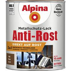 Malerfarbe Alpina Metallschutz-Lack Anti-Rost 750 ml Matt Braun 0.75L