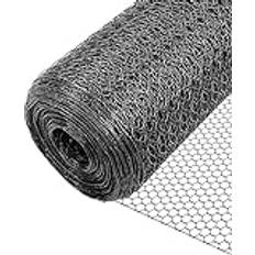 Vounot Chicken Wire Mesh Metal Animal Fence 13 mm Holes 1 m x 50 m PVC Coated Grey