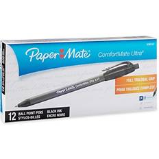 Paper Mate Comfortmate Retractable Fine Point Ballpoint Pens 12 Black Ink