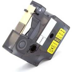 Label Tape Compatible With Dymo Rhino 4200 5000 5200 6000 1000 3000 Label Printer 12 mm Black on Yellow Vinyl