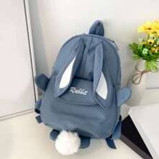 Polyamide School Bags Shein Girls Letter Graphic Pompom Decor Cartoon Rabbit Design Novelty Backpack