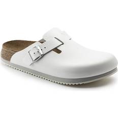 44 - Unisex Pantoletten Birkenstock Boston Super Grip Natural Leather - White