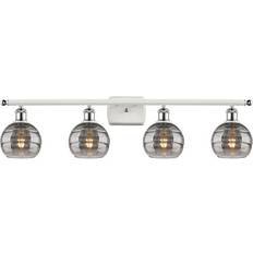 Innovations Lighting Ballston Rochester White Polished Chrome/Light Smoke Ceiling Lamp