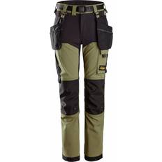 Snickers Workwear AllroundWork hantverksbyxa 7575 till barn full stretch, Khaki Green/Black 152