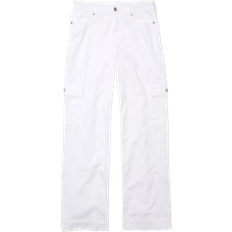 American Eagle Dreamy Drape Stretch Super High-Waisted Cargo Baggy Wide-Leg Jean - Cool White