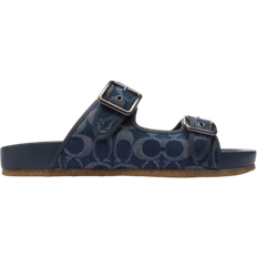 Coach Men Sandals Coach Jacquard Buckle Strap - Blue Denim