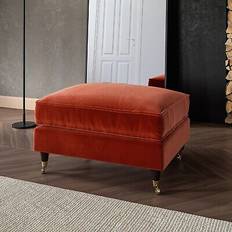 Stools Payton Burnt Orange Velvet Foot Stool