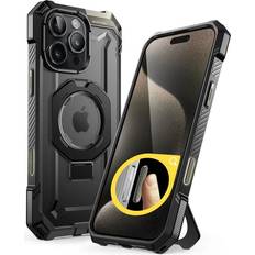 Supcase for iPhone 16 Pro Max with Camera Control Capture Button Unicorn Beetle Grip [Built-in Stand] [Compatible with MagSafe] Heavy Duty Magnetic Phone for iPhone 16 Pro Max, Black