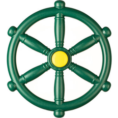 Cheap Playground PlayBerg QI004564.GN Green and Yellow Outdoor Playground Captain Pirate Ship Wheel, Plastic Playground Swing Set Accessories Steering Wheel