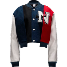 Wool Jackets Nike Yoon Women's Oversized Varsity Jacket - Black/Armory Navy/Phantom/White