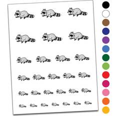 Animals Makeup Sniggle Sloth Cute Chubby Raccoon Walking Water Resistant Temporary Tattoo Set Fake Body Art Collection Dark Blue