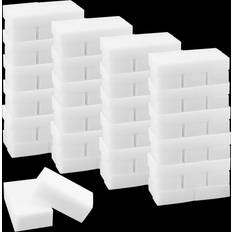 White Scourers & Cloths Manchap 100 Pack White Melamine Foam Sponge Cleaning Pads