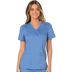 Mock Wrap Top 3 Pocket Back Princess Seams - Ciel Blue