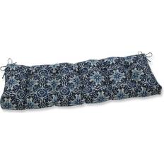 Blue Garden Benches Pillow Perfect 651330 Outdoor/Indoor Woodblock Prism Tufted Cushion 60" x 18" Blue Garden Bench