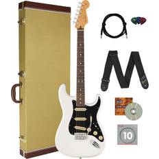 Musical Instruments Fender Player II Stratocaster, Rosewood Polar White Bundle with Tweed Case, Strap, Strings, Cable, Picks, and Austin Bazaar Instructional DVD