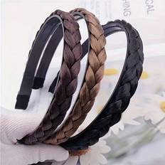 Headbands on sale Shein Synthetic Hair Braided Headband Classic Thick Wide Braid Elastic Wig