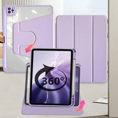 Purple Tablet Cases Shein Adjustable Rotating Acrylic TripleFold Purple Taro Tablet Case