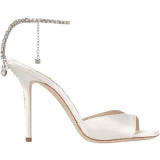 Open Toe Heeled Sandals Jimmy Choo Saeda 100 Satin - Neutral