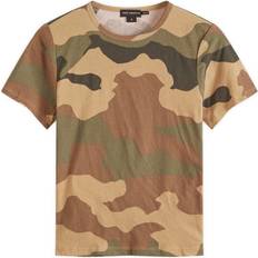 Camouflage - Women T-shirts Good American Lightweight Slim Cotton Tee - Fatigue Green Camo