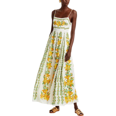 Farm Rio Tropical Lightness Sleeveless Maxi Dress - Off White