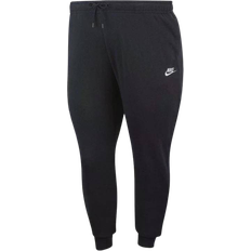 Nike Sportswear Club Fleece Women's Mid-Rise Joggers Plus Size - Black/White