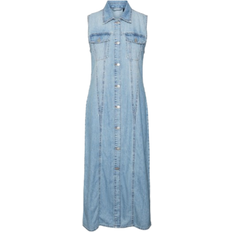 Vestiti Vero Moda Zadie Long Dress - Blue/Light Blue Denim