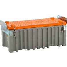 DIY Accessories Cemo Werkzeugbox 250 l 124 x 57 x 60 mit Kranösen und Krangestell, PE Polyethylen grau orange, 10333