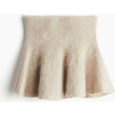 H&M Skirts H&M Flared Mohair-Blend Skirt Beige