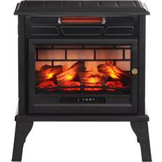 Homcom Fireplaces Homcom 24" freestanding electric fireplace stove w/ realistic flame Black