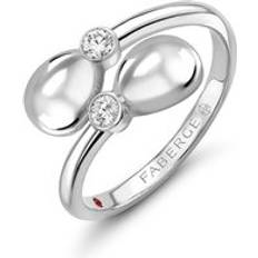 White Rings Faberge Essence 18ct White Gold Diamond Crossover Ring