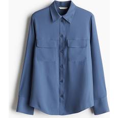 H&M Dame Blå Crêpet skjorte