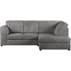 B&Q Grey Jumbo Cord 4 Seater Corner Right Hand Facing Sofa