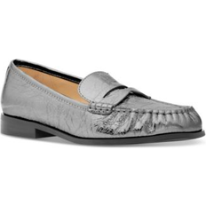 Grå Loafers Michael Kors Carlson Crackled Metallic Leather Loafer